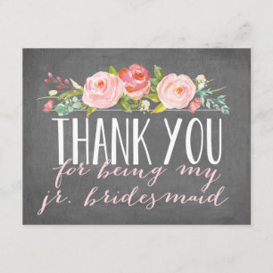 Junior Bridesmaid Thank You   Bridesmaid Card