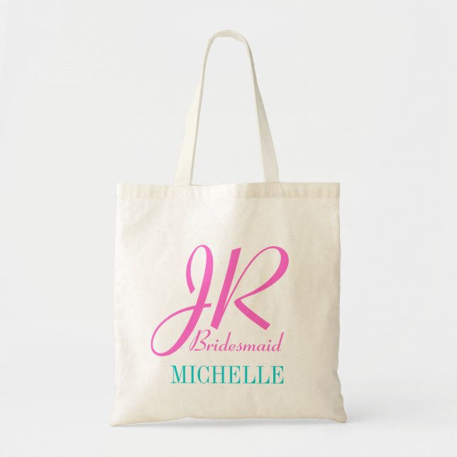 Junior bridesmaid tote bag  personalized with name (Front)
