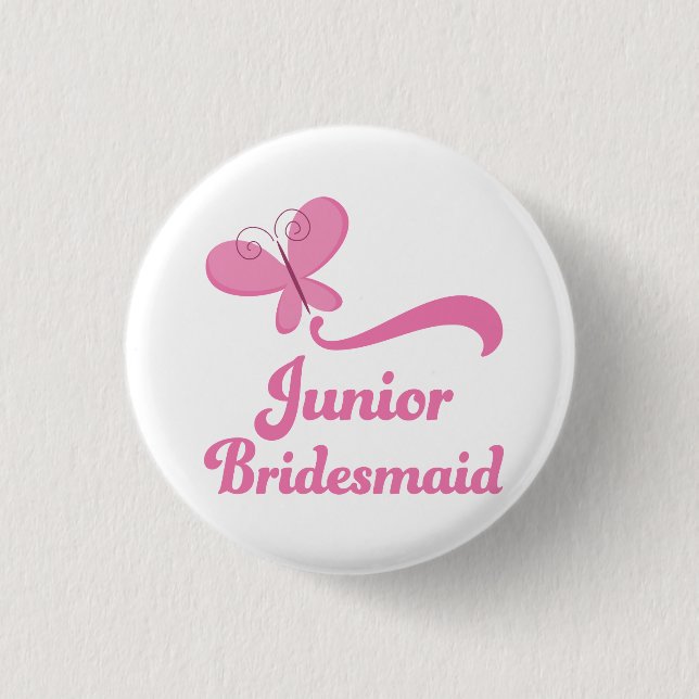 Junior Bridesmaid Wedding Party Pinback Button (Front)