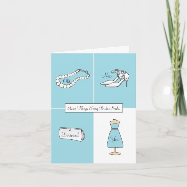 Junior Bridesmaid Will You Be Card - Blue (Front)