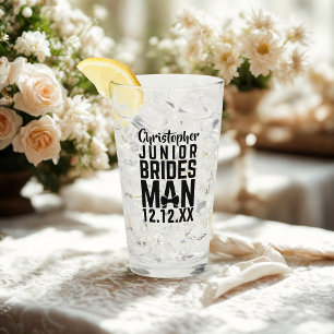 Junior Bridesman Name Keepsake Glass
