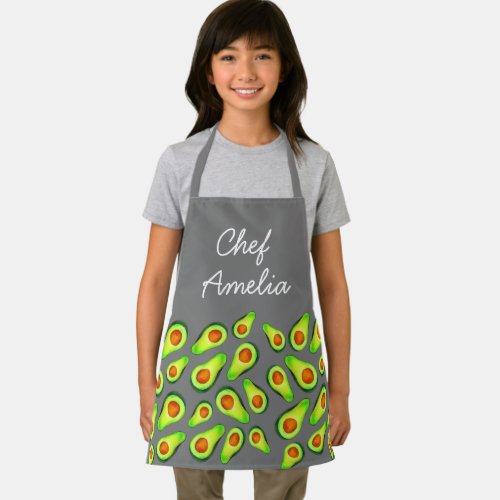 Junior chef avocados colorful kids apron
