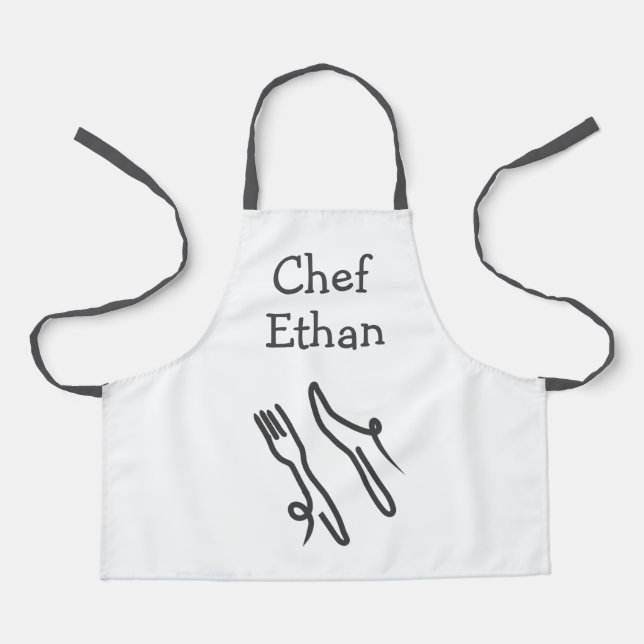 Junior chef boys gourmet kids apron (Front)