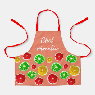 Junior chef fruit slice art colorful kids apron