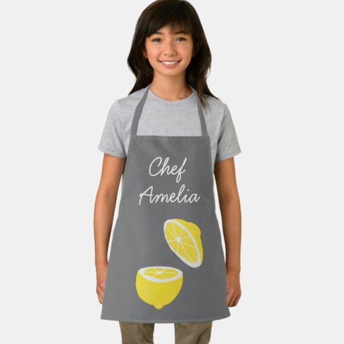 Junior chef lemons colorful kids apron