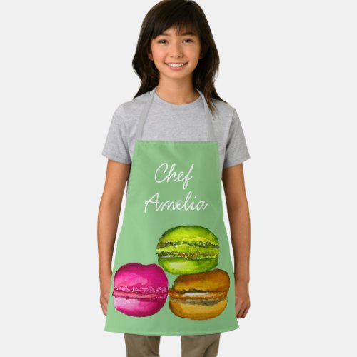 Junior chef macarons colorful kids apron