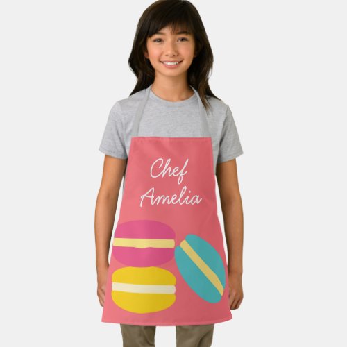 Junior chef macarons colorful kids apron