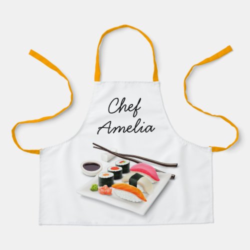 Junior chef sushi colorful kids apron