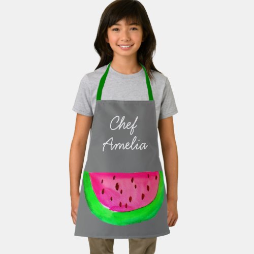 Junior chef watermelon colorful kids apron