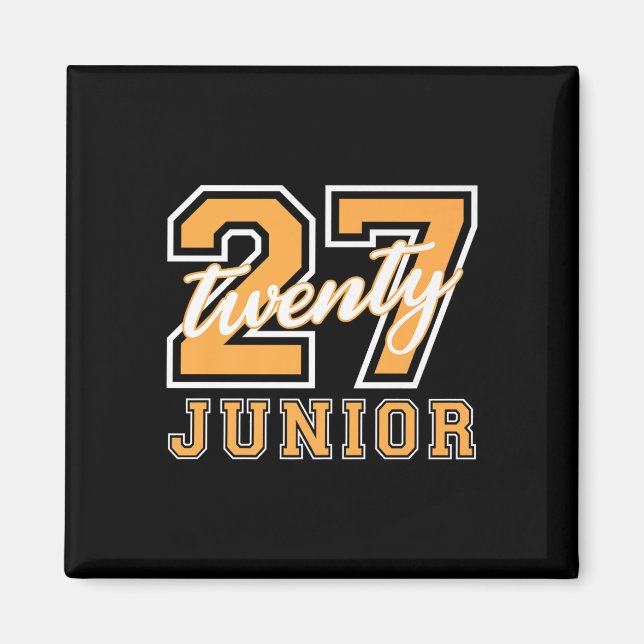 Junior Class 2027 Graduation Back To School Orange Magnet (Front)