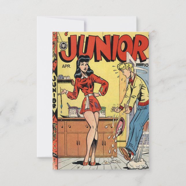 "Junior" Comic Book Note Card (Front)