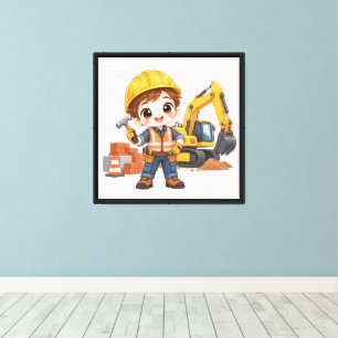 Junior Construction Crew Canvas Print