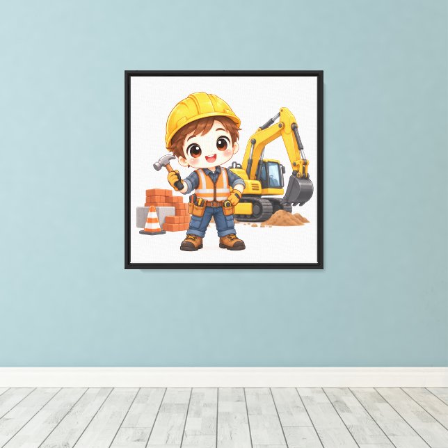 Junior Construction Crew Canvas Print (Insitu(Wood Floor))