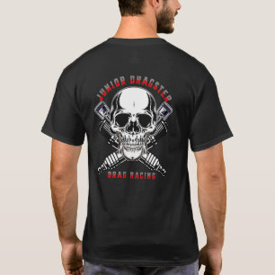 Junior Dragster Drag Racing Skull T-Shirt