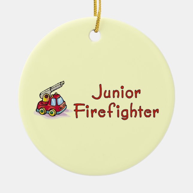 Junior Firefighter Ceramic Ornament (Front)