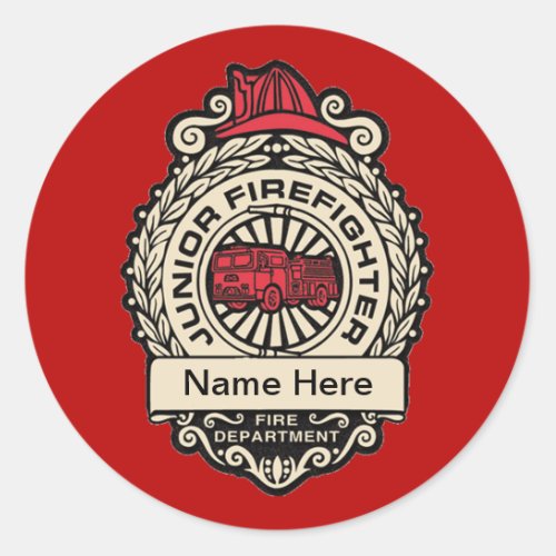 Junior Firefighters Badge Custom Sticker