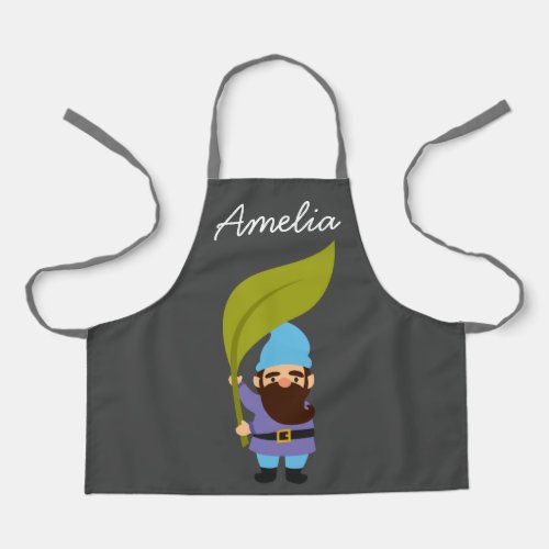 Junior gardener gnome colorful kids apron