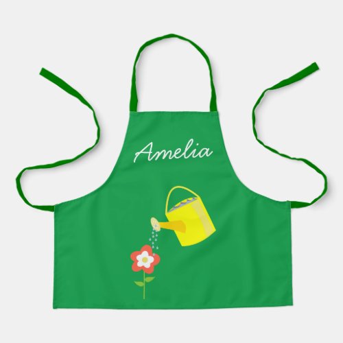 Junior gardener watering can colorful kids apron