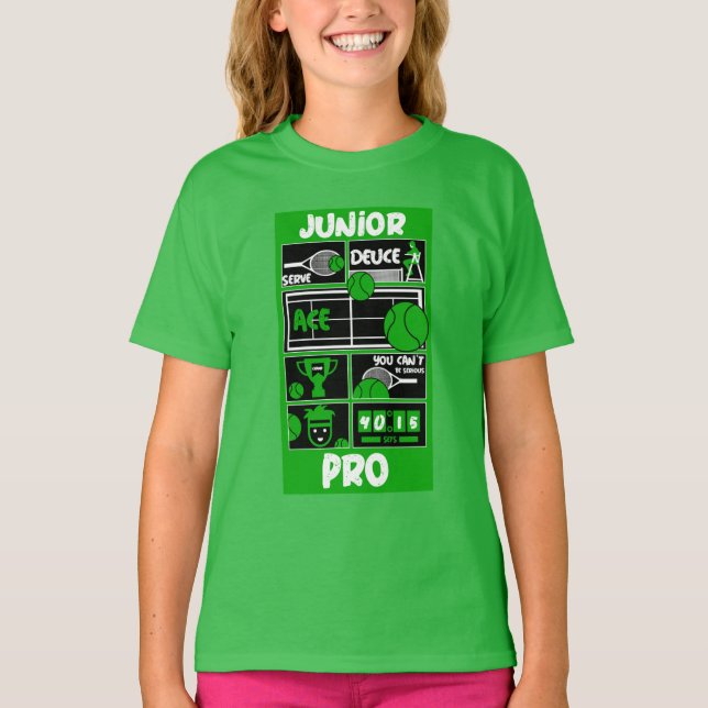 Junior Girl Tennis Player T-Shirt  (Front)