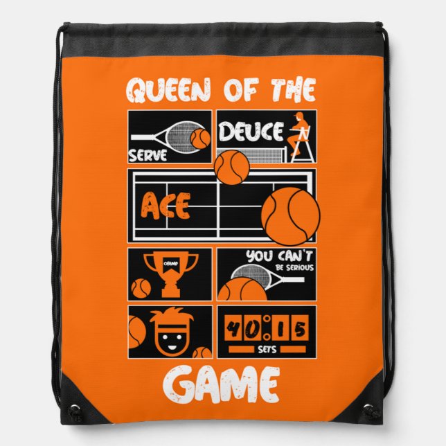Junior Girls Tennis Player     Drawstring Bag (Front)