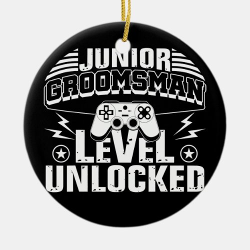 Junior Groomsman Gaming Video Gamer Wedding  Ceramic Ornament