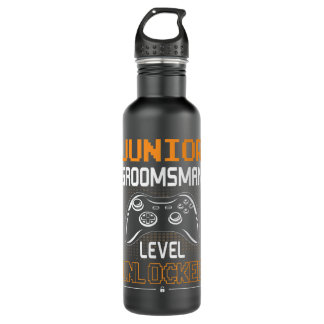 Junior Groomsman Level Unlocked Gaming Wedding Par Stainless Steel Water Bottle
