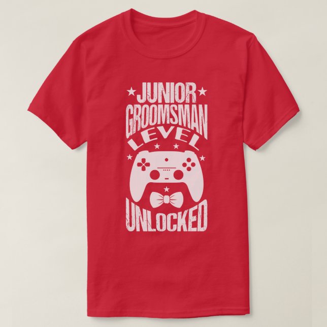 Junior Groomsman Level Unlocked Wedding Party 2 T-Shirt (Design Front)