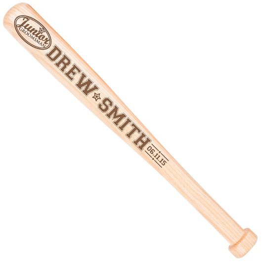 Junior Groomsman Personalized Baseball Bat  (Front)