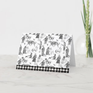 JUNIOR Handlers Dog Show Black Toile Thank You Card
