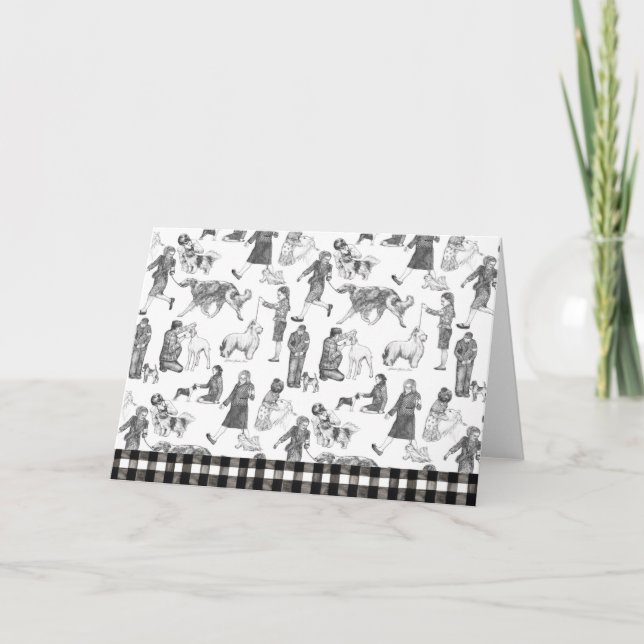 JUNIOR Handlers Dog Show Black Toile Thank You Card (Front)