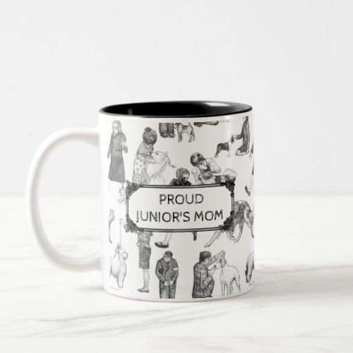 JUNIOR Handlers Dog Show Black Toile Two_Tone Coffee Mug