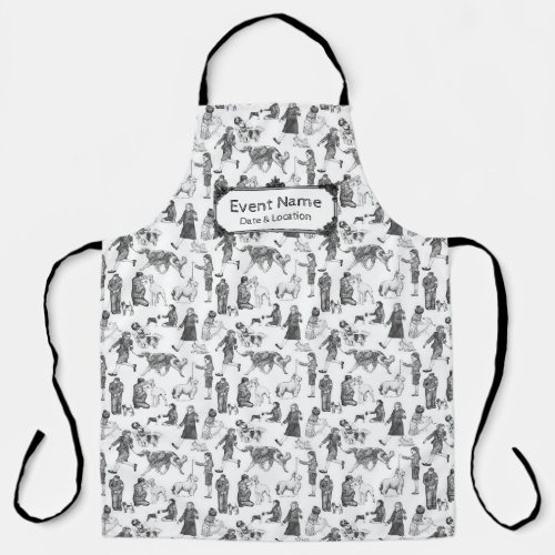 JUNIOR Handlers Dog Show Black Toile wCustom Name Apron