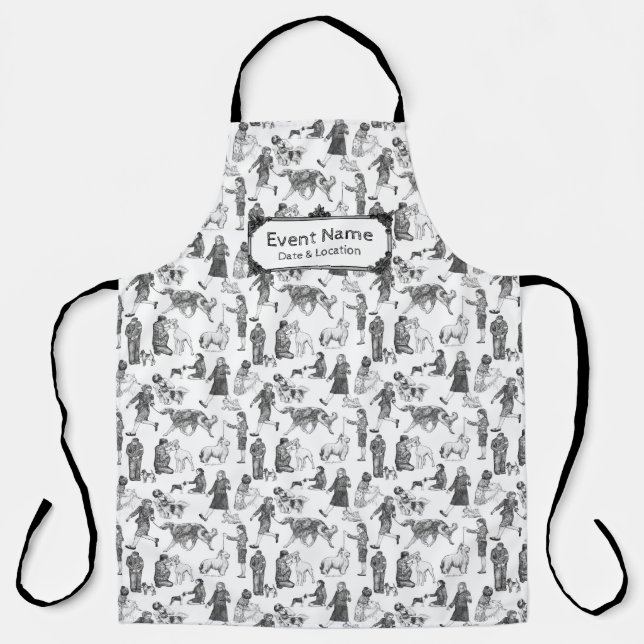 JUNIOR Handlers Dog Show Black Toile w/Custom Name Apron (Front)