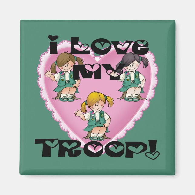 Junior I Love My Troop Heart Magnet (Front)