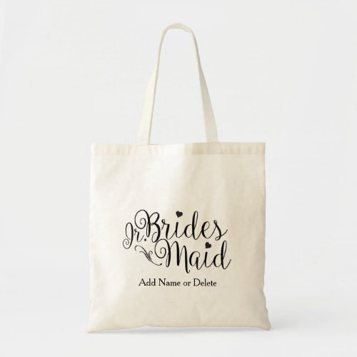 Junior Jr Bridesmaid Tote Budget Canvas Tote Bag