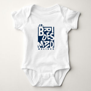Junior Jr. Bridesmaid, wedding party, Navy Blue Baby Bodysuit