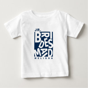 Junior Jr. Bridesmaid, wedding party, Navy Blue Baby T-Shirt
