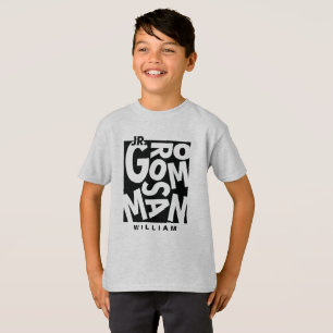 Junior Jr. Groomsman in black typography, wedding T-Shirt
