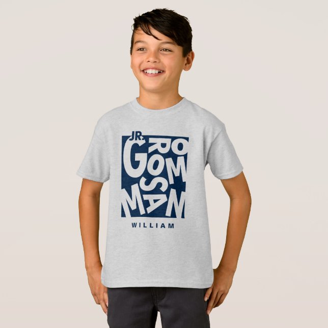 Junior Jr. Groomsman Wedding Party Crew T-Shirt (Front Full)