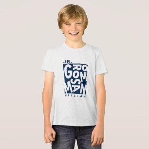 Junior Jr. Groomsman, wedding party, Navy Blue Tri-Blend Shirt