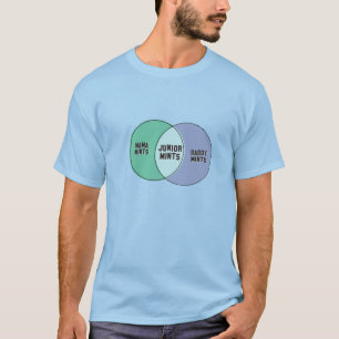 Junior Mints Mama Mints Daddy Mints venn diagram T-Shirt