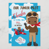 Junior Pilot Birthday Invitation Card (Front/Back)