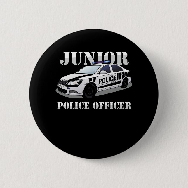 Junior Police Officer Policeman Police Car Cop Gif Button (Front)