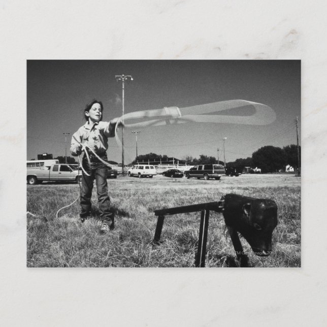 Junior Rodeo, girl(7-9)practising how to use Postcard (Front)