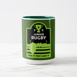 Junior Rugby Players Two-Tone Coffee Mug