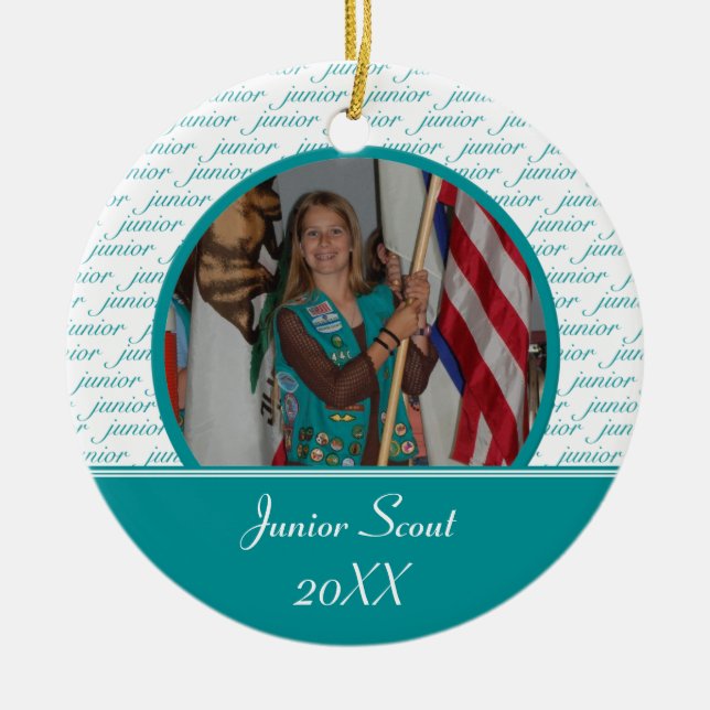 Junior Scout Photo Ornament (Front)