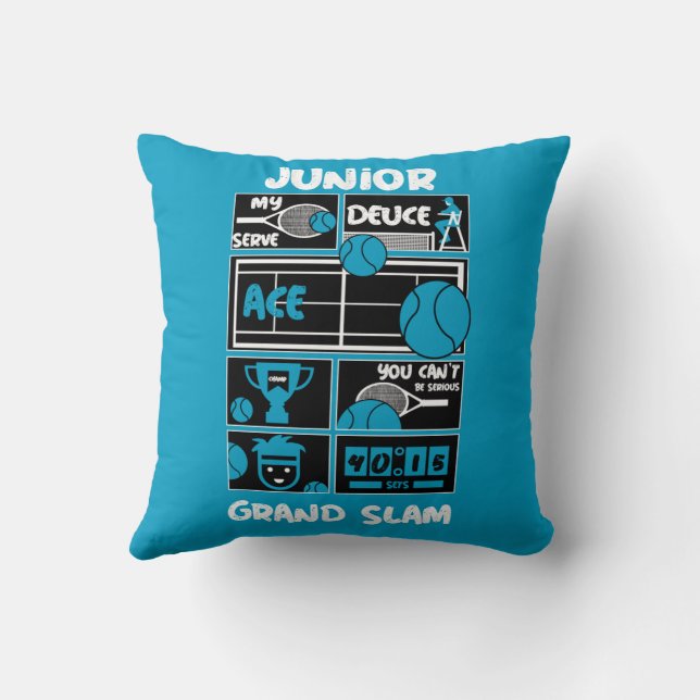 Junior Tennis Player      Throw Pillow (Back)