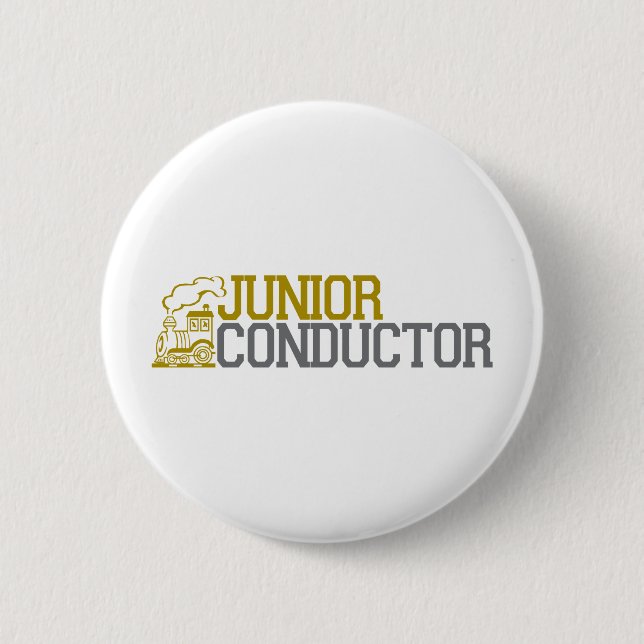 Junior Train Conductor Pinback Button (Front)