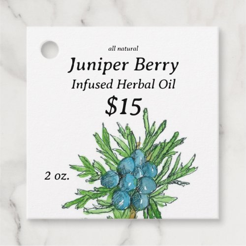 Juniper Berry Herbal Oil Natural Skin Care Price  Favor Tags