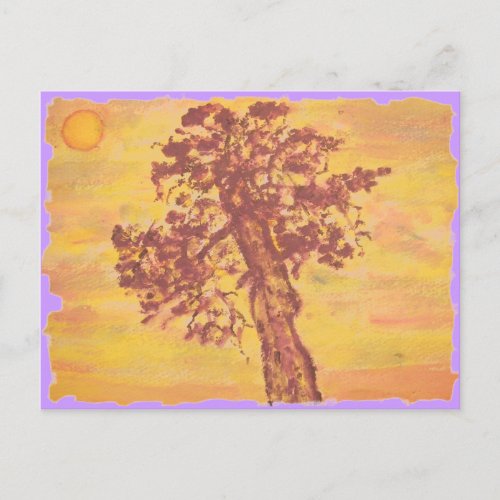 juniper tree sunset postcard